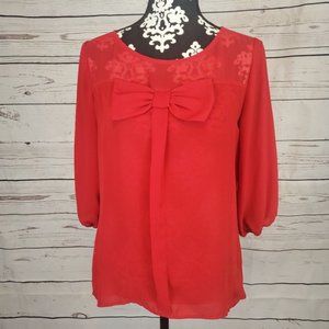 Red Love Haight blouse with bow